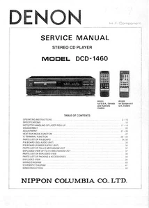 Manual de servicio instrucciones para Denon DCD-1460 - Imagen 1 de 1