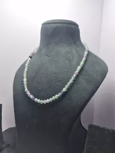 925 Silver Necklace Green Fluorite 6mm Natural Gemstone Jewelry 20 Inches - Picture 1 of 8