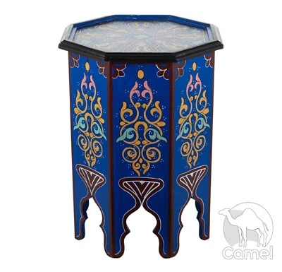 Hand-Painted Table New Blue Hexagonal, Hand painted - Image 1 of 4