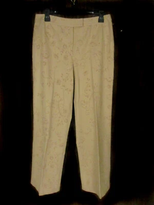 Peck & Peck Weekend Women's Pants Size 10 Tan Embossed NWT                (2794) - Image 1 of 4