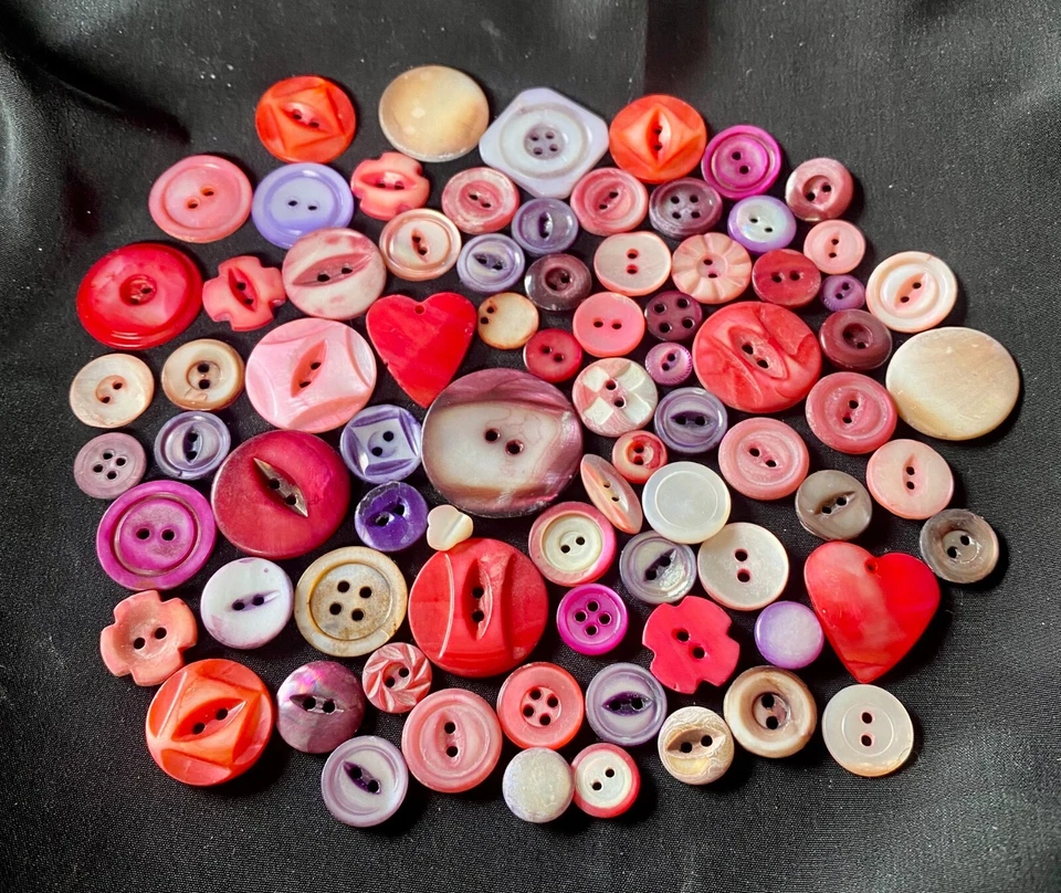 Large Vintage Lot of 75 Stunning Pearl MOP Buttons Some Carved  #42 - Image 1 of 1