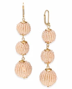 NUEVOS INC International Concept Pendientes de Triple Gota Esfera con Cuentas, Rosa - Imagen 1 de 1