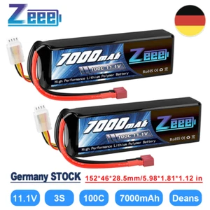 2x Zeee 3S Lipo Akku Deans 11,1V Batterie 7000mAh 100C für RC Auto RC Flugzeug - Bild 1 von 8