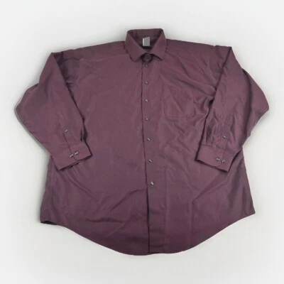 Pronto Uomo Non Iron Dress Shirt Mens 19 (36/37) Tall Red Long Sleeve Button Up - Image 1 of 4