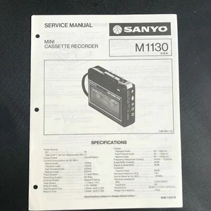 Sanyo M1130 Mini Cassette Service Manual - Picture 1 of 3