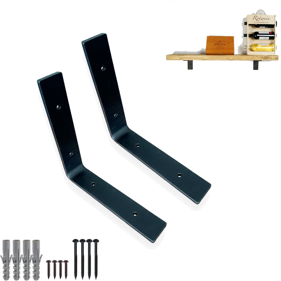 Heavy Duty Shelf Brackets/Shelving Industrial Rustic Iron Steel Handmade - Pair - Image 1 of 1