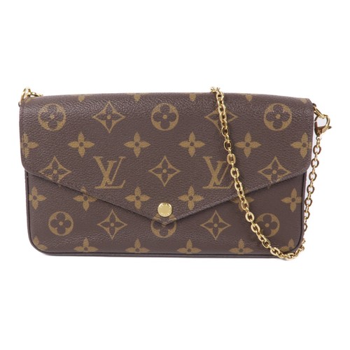 LOUIS VUITTON（LV） Borsa a tracolla Louis Vuitton GHW Felicie pochette catena M81896 monogramma marrone rosso