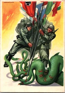 1942 Italy WW2 Military Army Allies Attacking Postcard cover to Ligonchio - Picture 1 of 2