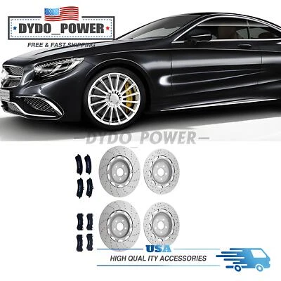 For 2014-2020 Mercedes Benz S63 & S65 AMG Front & Rear Brake Pads & Rotors Set - Image 1 of 4