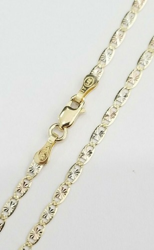 Collana stella catena Valentino bianca rosa gialla vera tri clearance 14k 2mm 24'