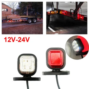 2xLED Red/White Double Face Side Marker Light Turn Signal Lamp Truck Trailer - Picture 1 of 15