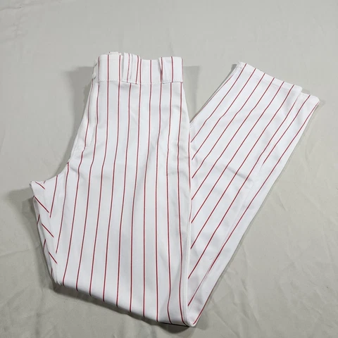 Majestic Authentic Collection White Sox Juan Nieves 36 Red Pinstripe Pants Cover