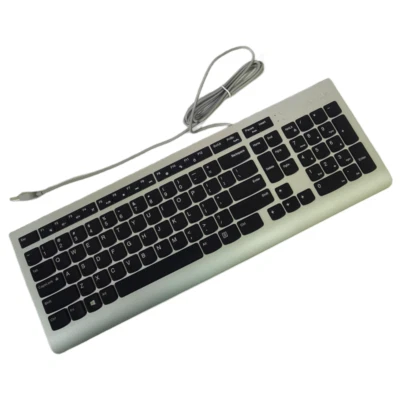 US layout silver Slim USB wired keyboard for Lenovo SK-8823 EKB536 - Image 1 of 4