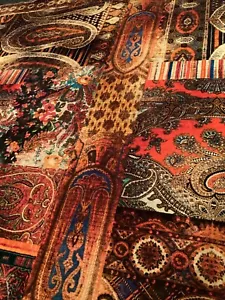 MULBERRY Lomond Velvet Paisley Fabric 110cm X 140cm Wide FD265/Y101 - Picture 1 of 4