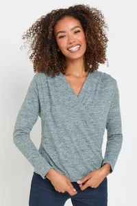 M&Co Women's Long Sleeve Wrap Jumper - Picture 1 of 7