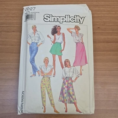 Simplicity 8027 Vintage 1980s Sewing Pattern Wide Leg Pants Skirt Tennis Shorts - Image 1 of 3