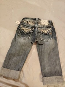 Miss Me Size 10 Cuffed Capri Pants JK7151P2 Miss Me Girls - Picture 1 of 8