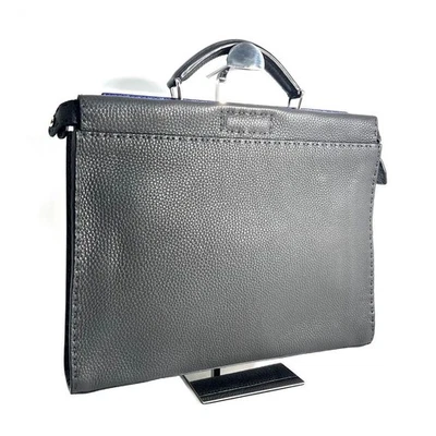 Fendi Peekaboo Selleria Hombre Bolso de Negocios Bolso Maletín Cuero Gris Usado Foto 1 de 4