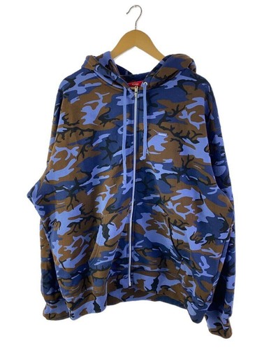 Felpa Supreme Zip con Cappuccio XL Cotone Navy Mimetica Usata