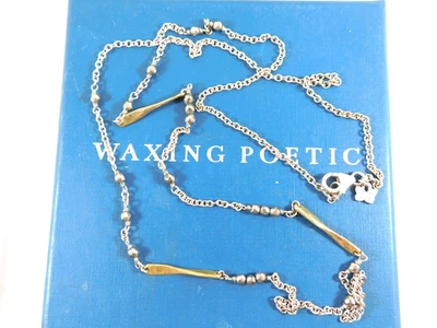 WAXING POETIC Sterling Silver Brass Hematite LUME Chain Necklace 28" - Image 1 of 4