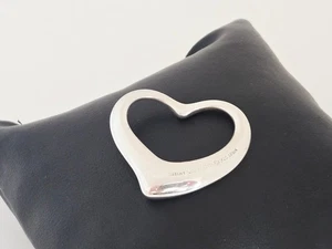 VTG Tiffany & Co 35mm Large 925 Sterling Silver Open Heart Elsa Peretti Pendant - Picture 1 of 17