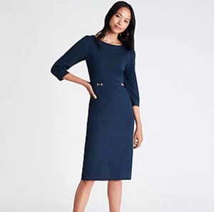 Ann Taylor Ponte Etuikleid Midnight Spruce Dark Teal Größe 6 Bürokleidung - Bild 1 von 8