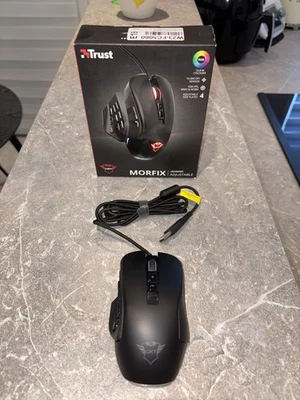 Trust Gaming GXT 970 Morfix Gaming Maus schwarz Kabel NEU NP 100€ - Bild 1 von 4