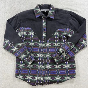 Camisa occidental de colección Adobe Rose mediana azteca bordada rodeo hombreras - Imagen 1 de 10