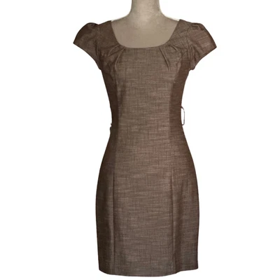 Vestido BCX Trabajo Oficina Trabajo Trabajo Marrón Manga Gorra Funda Talla 7 (Se Ajusta como 2/4) Foto 1 de 4