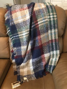 Simply Southern Cashmere Feel Scarf/Shawl/Throw-Navy, Green, Tan, Red 54”x26” - Picture 1 of 6