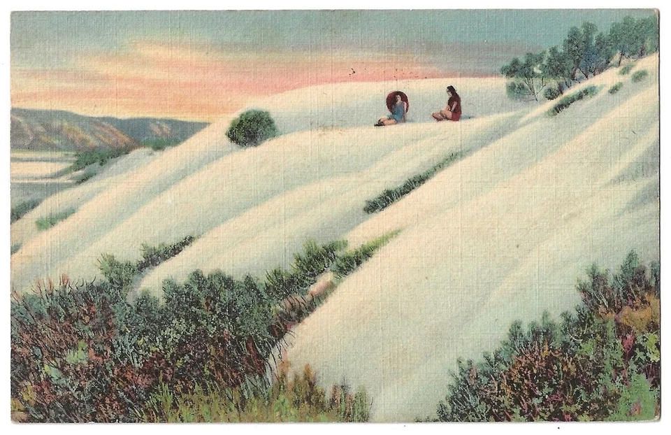 White Sands National Monument New Mexico c1944 desert sand dunes, Free postmark - Image 1 of 1