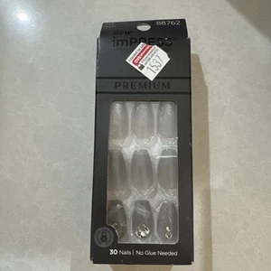 KISS imPRESS No Glue Mani Press On Nails, Premium, 'Legacy', Gray, Medium n - Picture 1 of 2