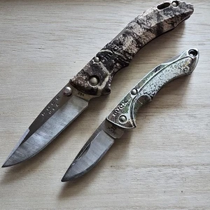 CUCHILLO BUCK KNIVES 284 BANTAM LOCKBACK 420HC 2.75" PUNTO DE CAÍDA Y 283 NANO CAMUFLAJE - Imagen 1 de 5