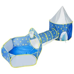New 3-in-1 Kids Play Tent & Ball Pit, Crawl Tunnel, House for Indoor/Outdoor - Picture 1 of 8