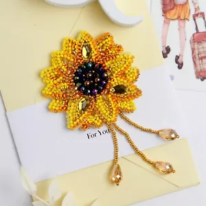 Kit de broches con cuentas hágalo usted mismo - broche de girasol, fabricación de joyas hágalo usted mismo, broche para el sol - Imagen 1 de 9