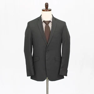 Kenneth Cole 38R Gray Sport Coat Blazer Jacket Striped 2B Polyester - Picture 1 of 11