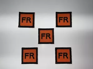 5 - Orange/Black Replacement FR Patches Iron On Fire Retardant *BONUS PATCH* - Picture 1 of 2