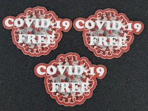 COV ID FREE - 19 PANDEMEC AWARENESS STICKER  - 3 lot 3" x 2" - Bild 1 von 4