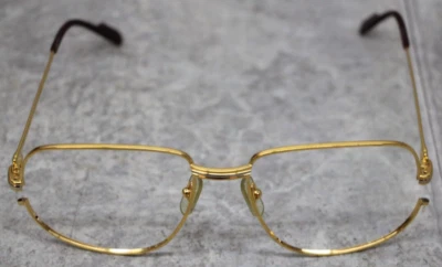 Vintage Cartier Romance Louis Eyeglasses LC Shiny Gold 58 18 Paris France FRAME - Image 1 of 4