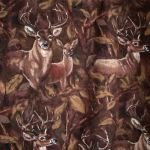 Wildlife Buck Deer Hunter's Cabin Handmade Throw Blanket 65"L x 50"W - Picture 1 of 12