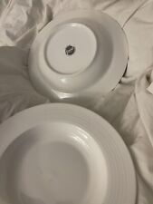 2 Food Network RIPPLE Stoneware Rimmed Soup / Salad / Pasta Bowls ~Solid White~