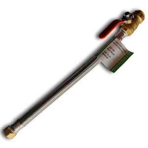 2 Pcs. XFITTING 3/4" Push Fit Valve Flexible Water Heater Hose, 3/4 FIP 18 Inch - Picture 1 of 3