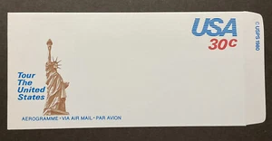 1980's Vintage Unused Pre-Stamped Envelope USA 30 Cents Aerogramme Airmail - Picture 1 of 4
