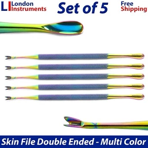 Set of 5 Cuticle Pusher Dead Skin Remover V-Shaped Skin Remover Dual Ended Tools - Picture 1 of 9