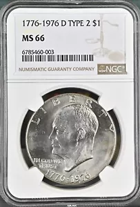 1776-1976-D $1 Type2 Eisenhower  Dollar NGC MS66  6785460-003 - Picture 1 of 2