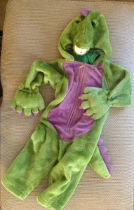 Dragon Outfit Costume Green Purple Size 2-4 Child Hood Attached Front Zipper - Picture 1 of 3