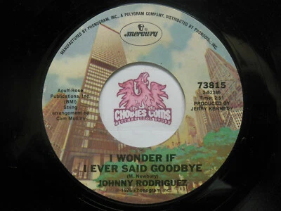 Johnny Rodriguez: I Wonder If I Ever Said Goodbye / Louisiana, 45 RPM VG+ (N2) - Image 1 of 2
