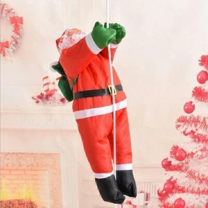 Weihnachtsmann auf Leiter 90cm Weihnachts Deko Weihnachten Figur Nikolaus - Bild 1 von 4
