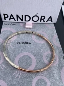 Neu 100% Original Pandora Signature Bicolor I-D Pavé Armreif 20CM - Bild 1 von 6