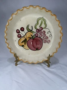 Los Angeles Potteries 9 3/4" Pie Plate Dish Ovenware #630 Harvest 1971 *Defects* - Picture 1 of 5